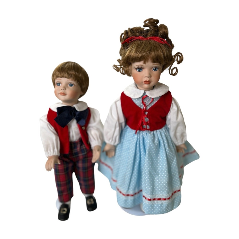VTG Paradise Galleries Jack & Jill Musical Porcelain Dolls Set by